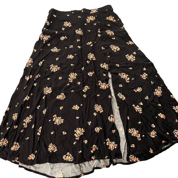 American eagle Dresses & Skirts - NWOT American Eagle Floral Maxi Slit Skirt Medium black white yellow Size M
